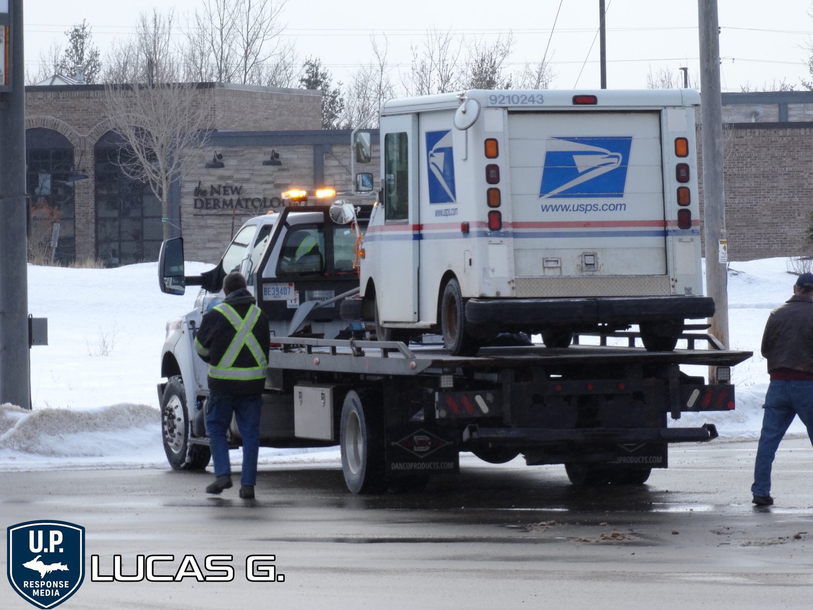 USPS Van on Tow Truck